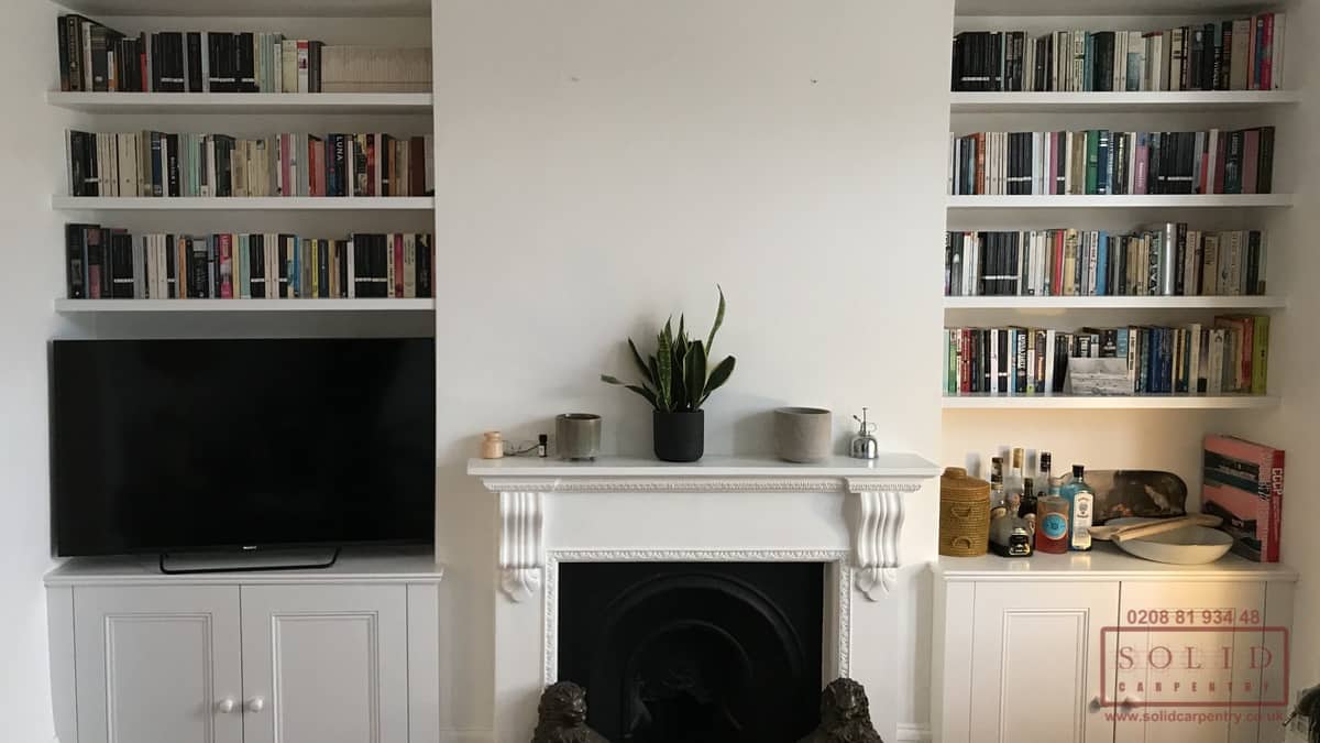 alcove fitted bookcase