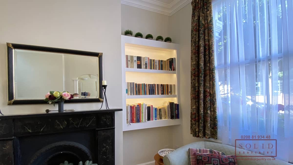 alcove shelving integrated lights